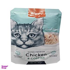 پوچ گربه ونپی مدل مرغ و ماهی کاد وزن 85 گرم