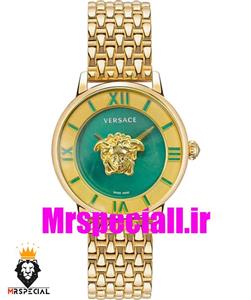 ساعت مچی زنانه ورساچه کوارتز طلایی صفحه طلایی سبز 01585 VERSACE