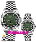 ساعت ست رولکس زنانه و مردانه دیت جاست باتری استیل صفحه سبز 01531 ROLEX DATEJUST