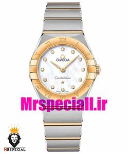 ساعت امگا زنانه مدل کانسلیشن دورنگ طلایی صفحه صدف کیفیت مستر OMEGA constllation 020757