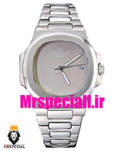 ساعت مچی مردانه پتک فیلیپ ناتیلوس کوارتز استیل صفحه طوسی Patek Philippe NUATILOS 020756
