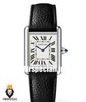 ساعت مچی مردانه کارتیه مدل تانک چرم چهارگوش صفحه سفید Cartier Tank 01893