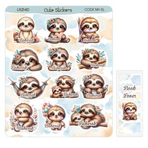 برچسب لاژید مدل بهارک طرح تنبل به همراه نشانگر کتاب