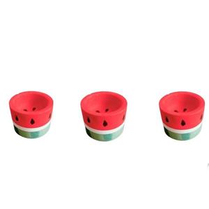 شمعدان سرامیکی مدل یلدا طرح هندوانه مجموعه 3 عددی