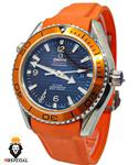 ساعت مچی امگا مردانه سیمستر 007 اتوماتیک رابر نارنجی صفحه مشکی OMEGA SEAMASTER 007 01602