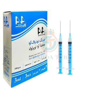 سرنگ 3 سی سی لوئرلاک (پیچی) آوا 100 عددی