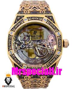 ساعت اودمار پیگه مردانه اتوماتیک ای پی رویال اوک طلایی حکاکی AUDEMARS PIGUET ROYAL Oak 020692