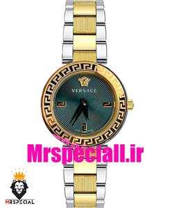 ساعت ورساچه زنانه کوارتز دورنگ طلایی صفحه سبز 020845 VERSACE