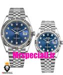 ساعت ست رولکس مردانه و زنانه مدل دیت جاست کوارتز استیل صفحه ابی 020836 ROLEX DATEJUST