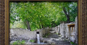 تابلو فرش دستباف طرح کوچه باغ خاطره استاد سلطانی بافت تبریز