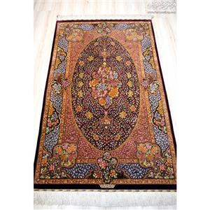 فرش دستباف ذرع و نیم  تمام ابریشم بافت قم