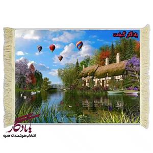 تابلو فرش ماشینی طرح منظره ساحل رودخانه کد m160