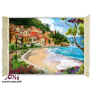 تابلو فرش ماشینی طرح منظره ساحل ایتالیا کد m109