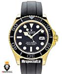 ساعت رولکس مردانه یاخ مستر اتوماتیک طلایی بند رابر کیفیت مستر 020440 ROLEX YACHT MASTER