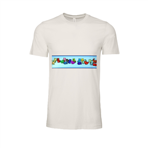 تیشرت گیمینگ طرح گربه های پیکسلی رنگارنگ