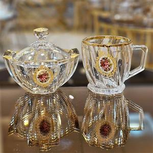  فنجان استیج لب طلا گل رز کد 23