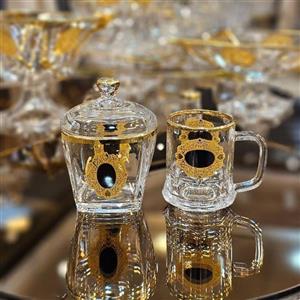  فنجان رویال مشکی طلاکوب کد 74