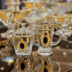  فنجان رویال مشکی طلاکوب کد 75