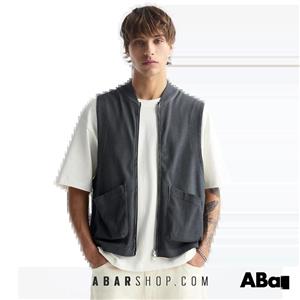 جلیقه مردانه پل اند بیر PULL&BEAR Washed gilet with zip کد89