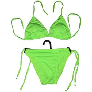 مایو بیکینی دو تکه رنگ سبز فسفری