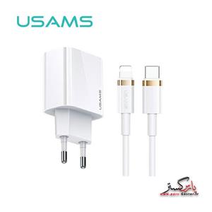 شارژر دیواری یوسمز مدل US-T49(20W)به همراه کابلTYPE-C به Usams US-T49(20W) With Lightening to Type-C Cable | Lightening