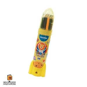 مداد رنگی 24 رنگ اسکول فنس مدل موشکی