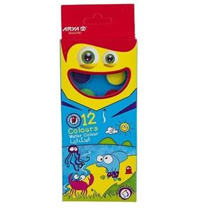 آبرنگ 12 رنگ آریا مدل لبخند مجموعه 10 عددی