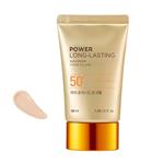 کرم ضد آفتاب رنگی فیس شاپ SPF 50 مدل power long lasting ‌محافظ UVA ،UVB و PA   ، ضد حساسیت، ضد چروک و ضد پیری، مناسب انواع پوست‌ حجم 50 میلی‌لیتر