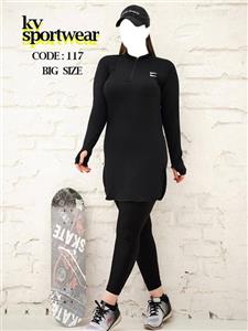 تونیک نیم زیپ فینگردار سایز بزرگ ورزشی زنانه Nike کد 003