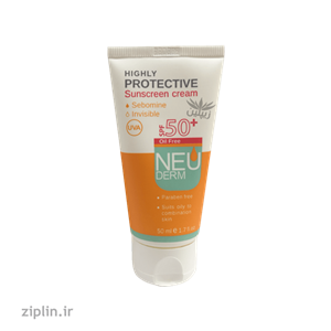 کرم ضد آفتاب نئودرم مدل Highly Protective Invisible SPF50 حجم 50 میلی لیتر Neuderm Highly Protective Sunscreen Cream Invisible SPF50 50ml