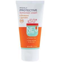 کرم ضد آفتاب نئودرم مدل Highly Protective Invisible SPF50 حجم 50 میلی لیتر Neuderm Highly Protective Sunscreen Cream Invisible SPF50 50ml