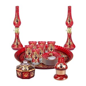 سرویس چای خوری 17پارچه مدل شاه عباسی کد 2000