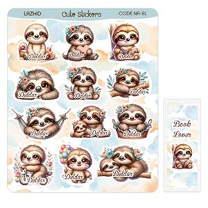 برچسب لاژید مدل دلدار طرح تنبل به همراه نشانگر کتاب