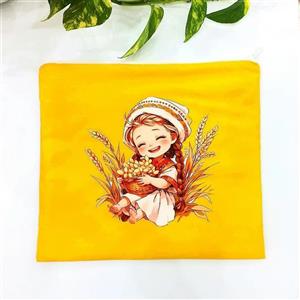 کیسه نگهداری نان پارچه ای سه لایه زیپ دار( مخصوص یخچال و فریزر) طرح bread کد 01