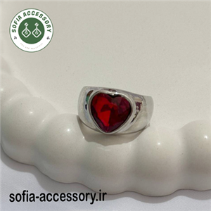 انگشتر جواهری قلب قرمز کد 171
