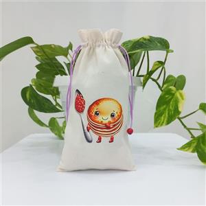 کیسه لقمه پارچه ای سه لایه - طرح پنکیک مربایی کد 144