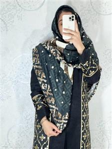 روسری زنانه نخی طرح حاشیه پلنگی