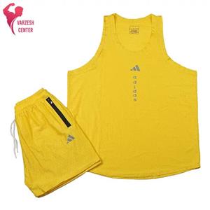 ست رکابی و شلوارک مردانه پارچه توری طرح آدیداس کد 402710