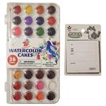 آبرنگ 36 رنگ مدل WATERCOLOR CAKES به همراه استیک نوت