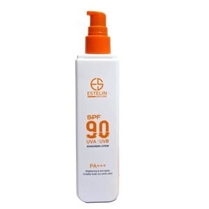 لوسیون ضد آفتاب بدون رنگ استیلن SPF 90 مدل Anti - Aging حاوی محافظ UVA ،UVB، مناسب برای انواع پوست حجم 120 میلی‌لیتر