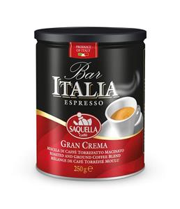 قهوه اسپرسو آسیاب شده ایتالیا گرن کرما ساکوئلا 250 گرم قوطی | Gran Crema Espresso italia