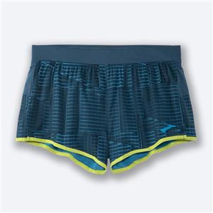 شورت ورزشی مردانه بروکس Brooks Sherpa 3″ Split short سبز طرح دار