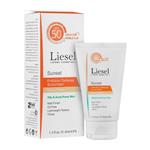 کرم ضدآفتاب رنگی SPF50 پوست چرب و مستعد آکنه بژ طبیعی سانسل 40میلی لیتر لایسل Liesel