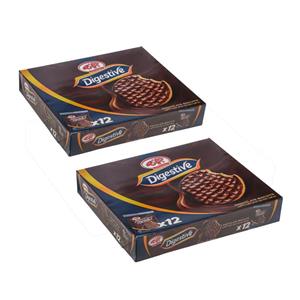 بیسکویت دایجستیو شکلاتی تک نفره جمانه 2 بسته 12 عددی