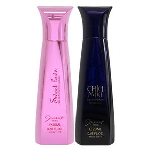 عطر جیبی زنانه ژک ساف مدل Sweet Love حجم 20 میلی لیتر به همراه عطر جیبی زنانه ژک ساف مدل Chici Miki حجم 20 میلی لیتر