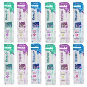 مسواک بزرگسال کانفیدنت مدل Diamond با برس نرم مجموعه 12 عددی -