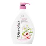 مایع دستشویی کرمی درمومد 1لیتر رایحه هلو و فرانجیپانی Dermomed hand wash frangipane & peach