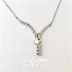 گردنبند دخترانه طرح زیپ استیل نقره ای برند CM