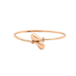 بنگل طلا 18 عیار زنانه الی گلد گالری مدل دو اشک دامله نگینی -