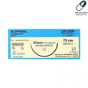 نخ جراحی سوپا سیلک 2/0 (2.0) راند سوزن 37 (بسته 36 عددی)